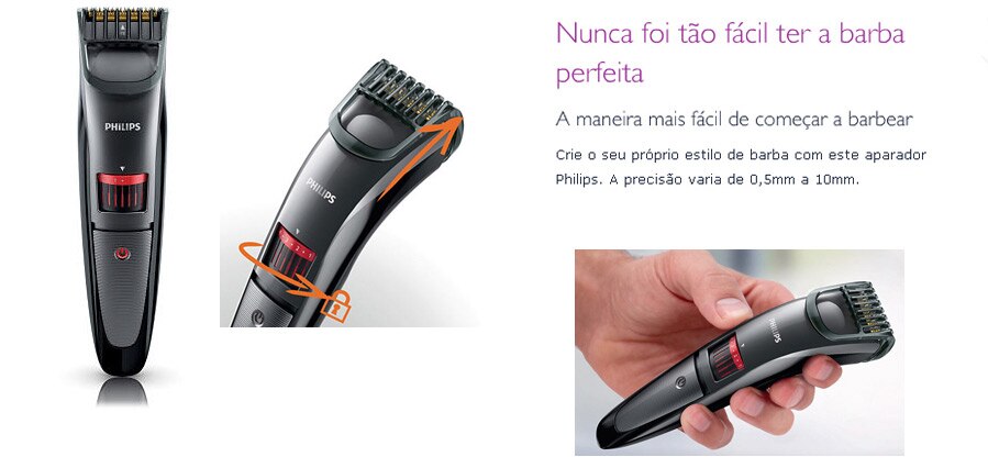 Aparador de Barba Philips Bivolt QT4015 15 Preto e Laranja Aparadores de Pelos no PontoFrio com Aparador Jardin ~ Aparador de Barba Philips Bivolt QT4015 15 Preto e Laranja Aparadores de Pelos no PontoFrio com