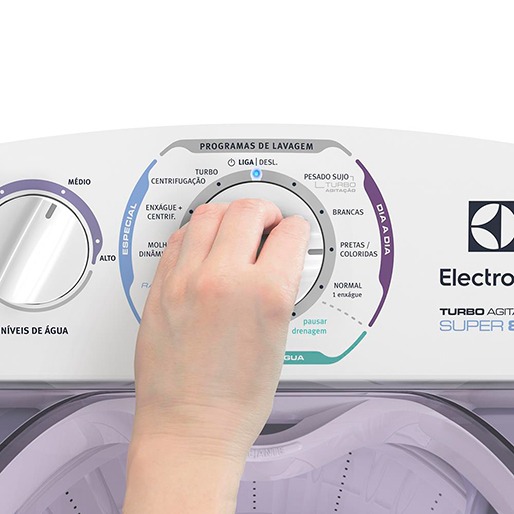 Nove Programações Lavadora de Roupas Electrolux LT08E Reutilização Água