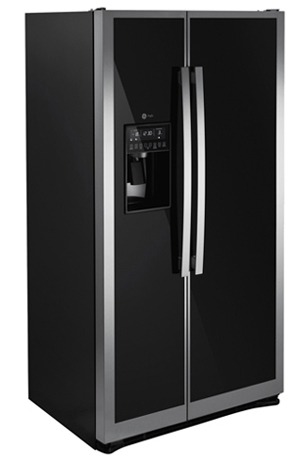Refrigerador Side by Side GE Glass 23 ZN3FFBFBN com 549L de Capacidade e Sistema Frost Free Refrigerador Side by Side GE Glass 23 ZN3FFBFBN 549L Frost Free