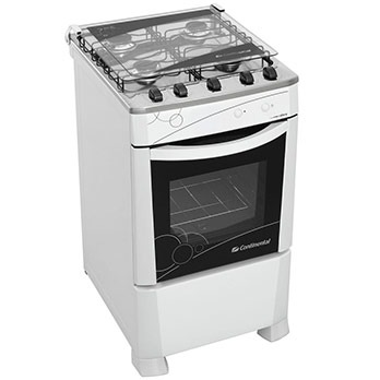 O fogão Continental quatro bocas Calore Bivolt Branco fogão Continental quatro bocas Calore Bivolt Branco