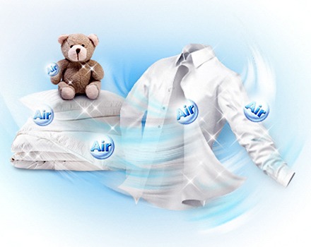 Lave suas roupas com o sistema AIR Wash e tenha peças mais duráveis Lave suas roupas com o sistema AIR Wash e tenha peças mais duráveis