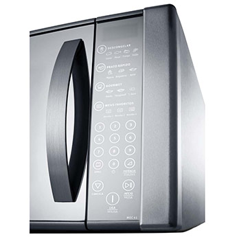 O painel é intuitivo forno de micro-ondas Electrolux Blue Touch Espelhado MEC 41 painel