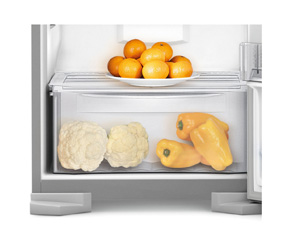 Refrigerador com gavetão transparente Refrigerador duplex frost free RFGE390 GE gavetão