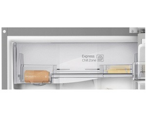 O RFGE390 possui espaço de resfriamento multiuso Refrigerador duplex frost free RFGE390 GE resfriamento multiuso