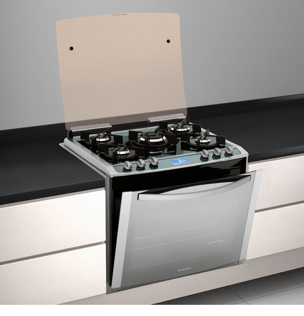 Fogão de Embutir Electrolux 5 Bocas i.Kitchen 76EIX com Grill Elétrico, Acendimento Superautomático e Painel de Controle LCD TouchScreen Fogão Embutir Electrolux 5 Bocas i.Kitchen 76EIX