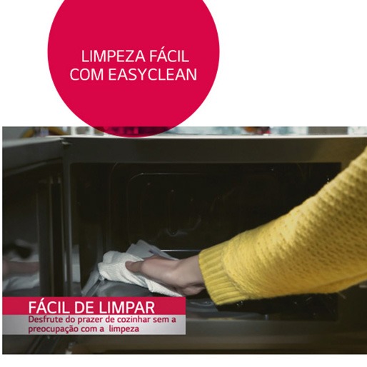 Easy Clean e Eco On Micro-ondas LG Easy Clean