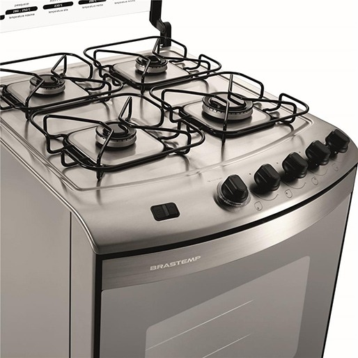 Acendimento Automático Fogão Brastemp Clean Maxi BFS4NAR Quatro bocas
