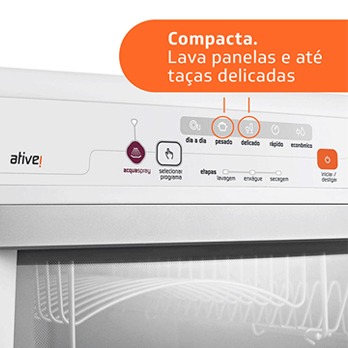 Detalhe do lava louças Brastemp Ative BLF08 8 Serviços lava louças Brastemp Ative BLF08 8 Serviços detalhe