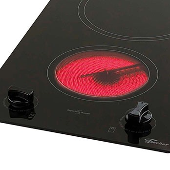 Saiba quando ele está funcionando cooktop Dominó Elétrico Fischer Vitrocerâmico 7883 detalhe