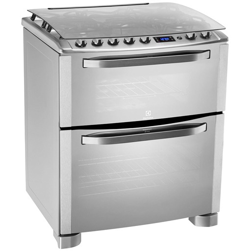 Fogão Electrolux 5 Bocas 76RXD Inox - Bivolt fogão electrolux 76rxd inox bivolt