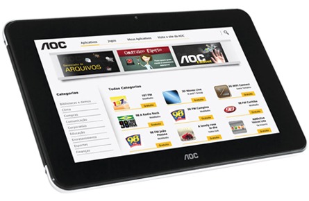 Tablet AOC Breeze com tela de 9 polegadas e Android 4.0 Tablet AOC Breeze tela 9 polegadas Android 4.0