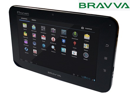 Tablet BV-4000 com tela de 7 polegadas TFT de cristal líquido e 8 GB de memória interna