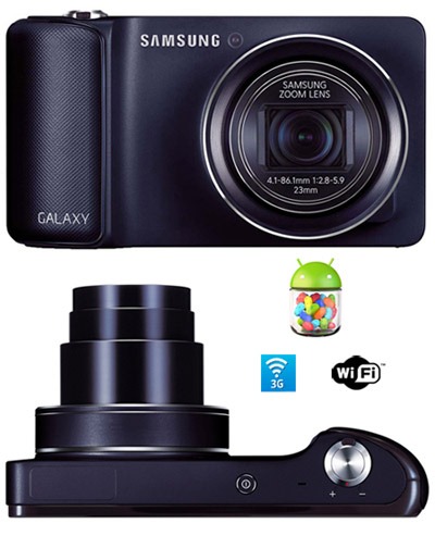 Câmera Samsung Galaxy GC100 Preta com Android Jelly Bean 4.1, 3G e Wi-fi Câmera Samsung Galaxy GC100 Android Jelly Bean