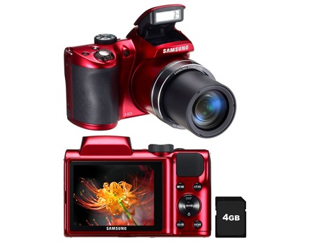 A câmera Samsung WB100 Vermelha câmera Samsung WB100 Vermelha