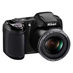 Frente da câmera digital Nikon Coolpix L320 Preta câmera digital Nikon Coolpix L320 Preta frente
