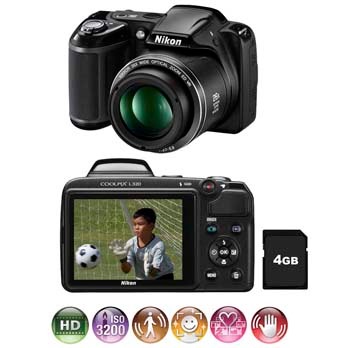 A câmera digital Nikon Coolpix L320 Preta câmera digital Nikon Coolpix L320 Preta