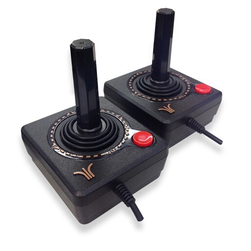 Dois joysticks para a brincadeira ficar mais divertida atari flashback7 videogame dois joysticks