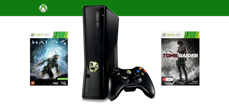 Console Xbox 360 da Microsoft com 250 GB e mais 2 jogos Console Xbox 360 da Microsoft com 250 GB e mais 2 jogos