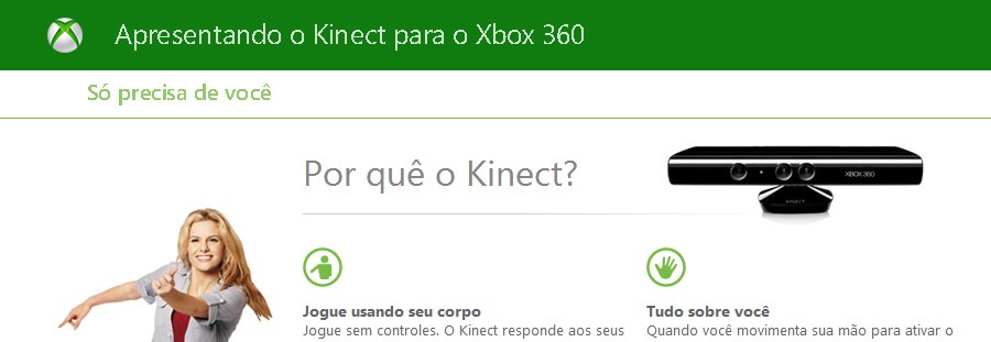 O kinect só precisa de você para um completo divertimento O kinect só precisa de você para um completo divertimento