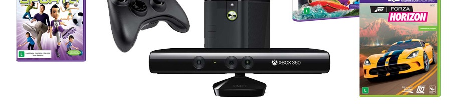 Kit com os jogos Forza Horizon, Kinect Adventures e Kinect Sports Forza Horizon, Kinect Adventures e Kinect Sports