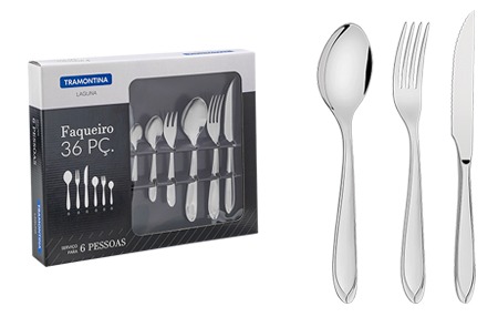 Faqueiro Tramontina Laguna Inox 66906133 Faqueiro Tramontina Laguna Inox 66906133