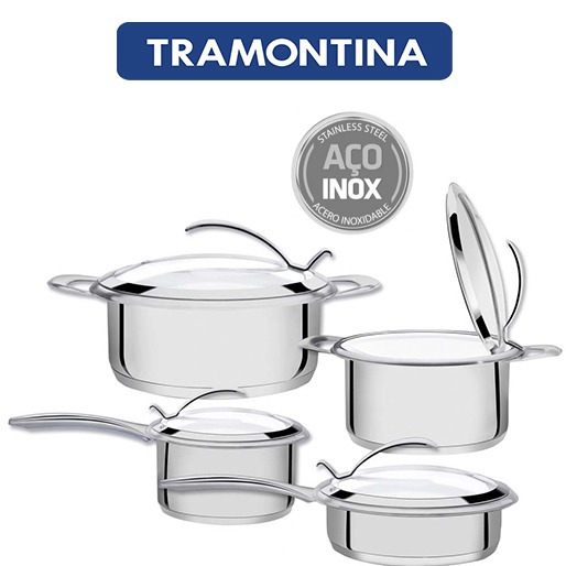 Conjunto de Panelas Tramontina Rotonda 4 Peças Conjunto Panelas Tramontina Rotonda Ceramic