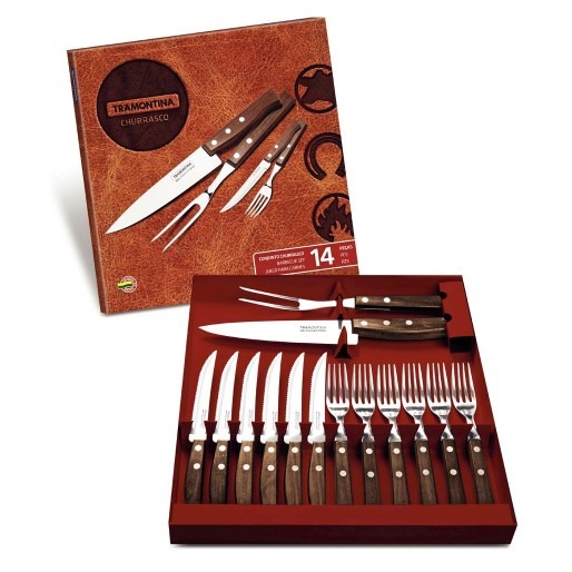 Conjunto para churrasco com 14 peças Tramontina Conjunto para churrasco com 14 peças Tramontina