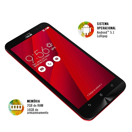 Android 5.1 e 16GB memória interna Celular Asus Android