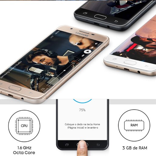 Desbloqueio do aparelho é por impressão digital tela display sensor impressão digital samsung galaxy j7