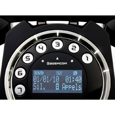Muita eficiência para você telefone digital sem fio Retro Fashion Sixty Sagemcom Preto detalhe