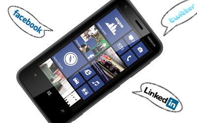 Facilidade de acesso aos amigos via rede social nokia lumia