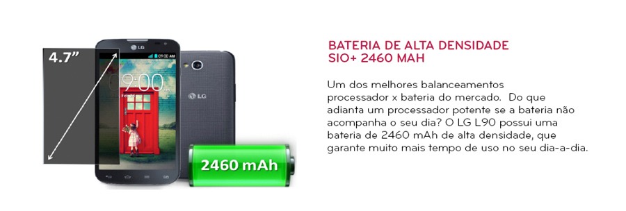 Tela de 4.7 polegadas e duradoura bateria duradoura bateria