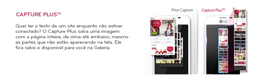 Salve a página de um site e depois veja como imagem, no modo Capture Plus capture plus