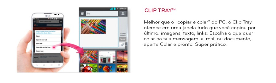 Prático modo de colagem de arquivos, Clip Tray clip tray