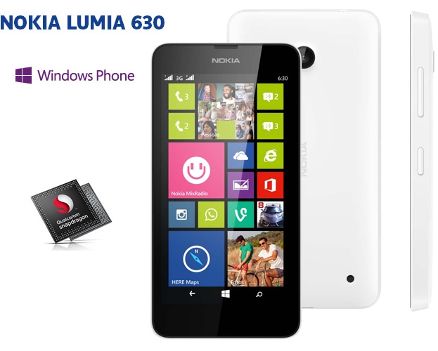 Windows Phone 8.1 e processador Snapdragon 400 Quad-core 1.2GHz Celular Nokia Lumia 630 Branco Windows Phone 8.1
