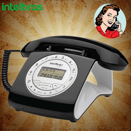 Una passado e presente e componha uma linda decoração Telefone Intelbras Retrô TC8312 Viva-voz