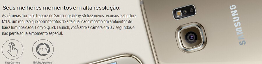 Recursos fotográficos Galaxy S6 câmeras
