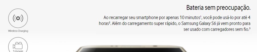 Bateria de longa duração Celular Samsung Galaxy S6 bateria carregador sem fio