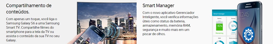 Facilidades com o Galaxy S6 Galaxy S6 Samsung compartilhamento tv smart manager