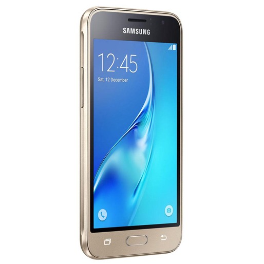 Design exclusivo e manuseio confortável Smartphone Samsung Galaxy J1 Mini Duos Dourado