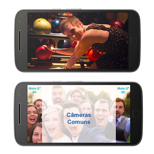 Selfies incríveis com 5 MP e maior campo visual para colocar todos seus amigos no quadro moto g4 plus preto camera frontal 5 mp