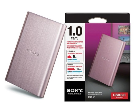 HD Externo Sony E1/PO2 de 1 TB - Rosa hd externo sony de 1 tb
