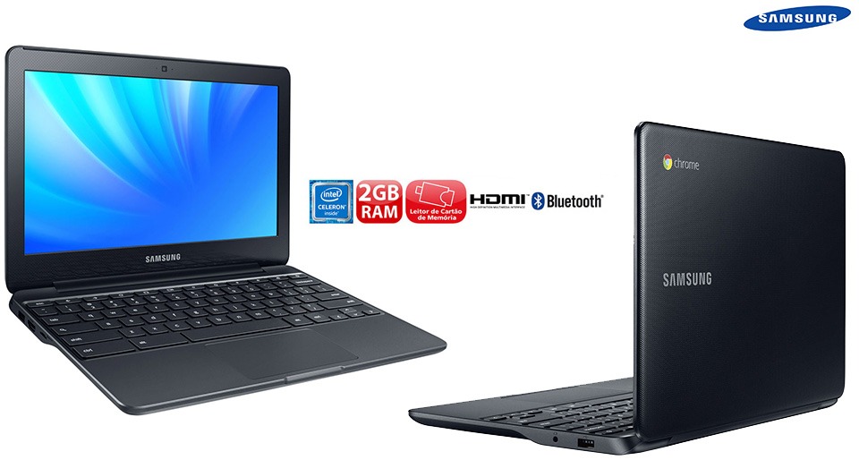 Ampla possibilidade de comunicação e entretenimento Notebook Samsung Chromebook Armazenamento nuvens