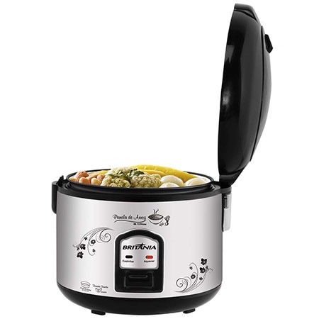 A Britânia PA12 cozinha legumes no vapor Panela Elétrica de Arroz Britânia PA12 Prime legumes