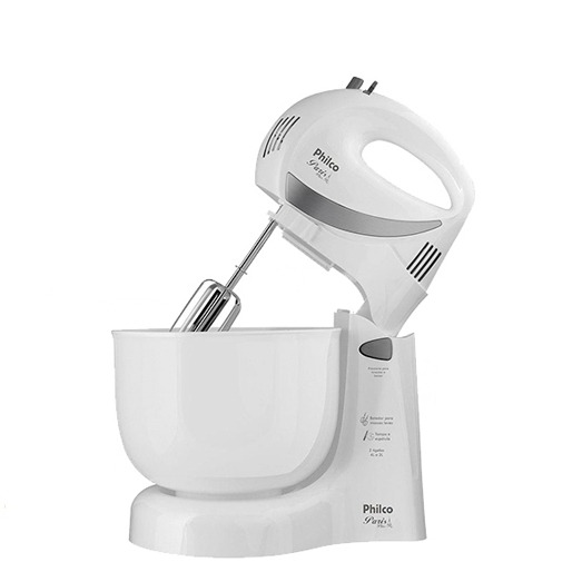 Perfeita para grande quantidade de massa Batedeira Philco Paris Plus Duas Tigelas