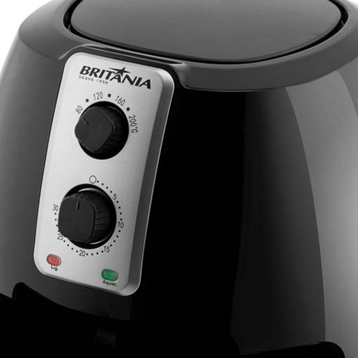 A temperatura pode ser ajustada entre 80 e 200ºC Fritadeira Britânia Ajuste Temperatura