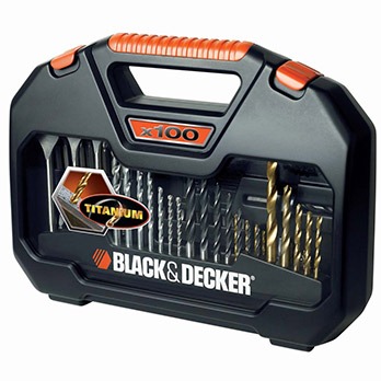 O conjunto para furar e parafusar Black&Decker A7187 XJ 100 peças fechado conjunto para furar e parafusar Black&Decker A7187 XJ 100 peças fechado