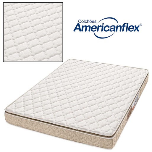 Colchão Casal Americanflex Serene - Espuma D33 Colchão Casal Americanflex Serene D33 Branco Bege
