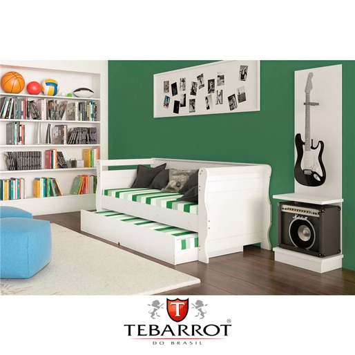 Oferece um visual moderno para o ambiente bicama solteiro tebarrot doll branca design