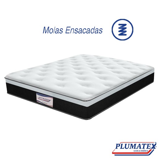 Proporciona alinhamento da coluna Colchão King Size Plumatex Lisboa Pillow Inn Molas Ensacadas conforto dormir